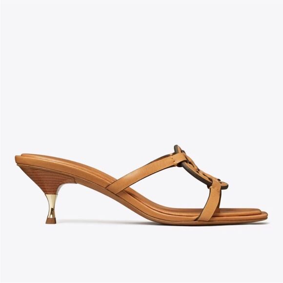 Tory Burch Miller Bombé Low Heel Sandals/Dust Bag Caramel Corn 8 - Picture 3 of 16